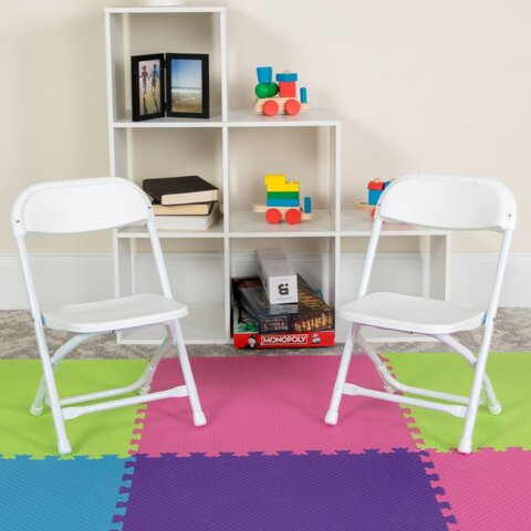 Kids White Foldable Chair